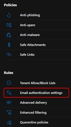 Email Authentication Settings
